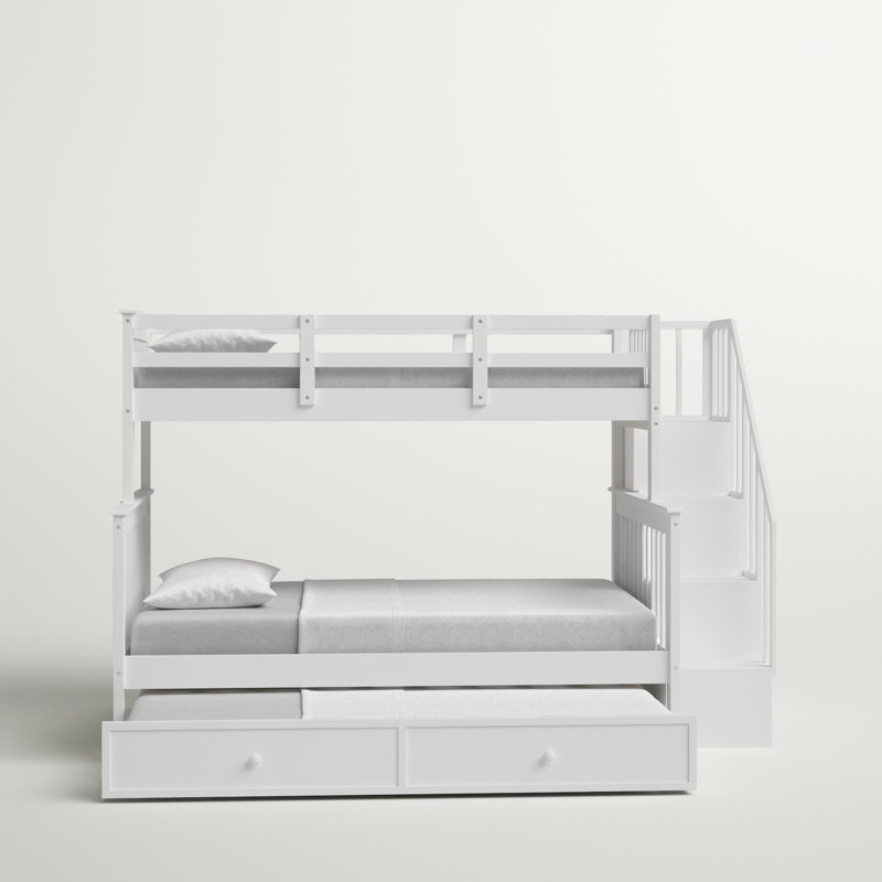 Three Posts™ Baby & Kids Alaina Twin Over Full Solid Wood Bunk Bed with